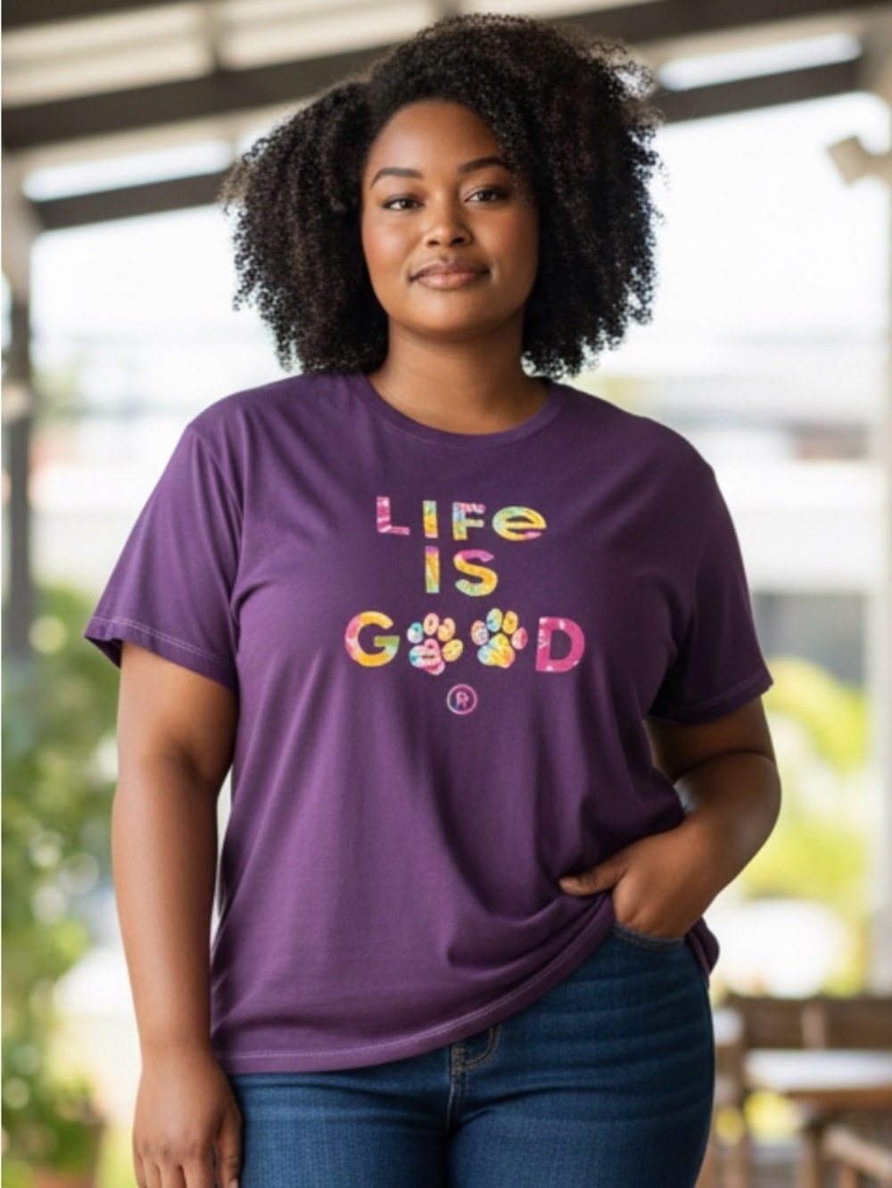 Life Is Good XXL Dark Purple Graphic Tee